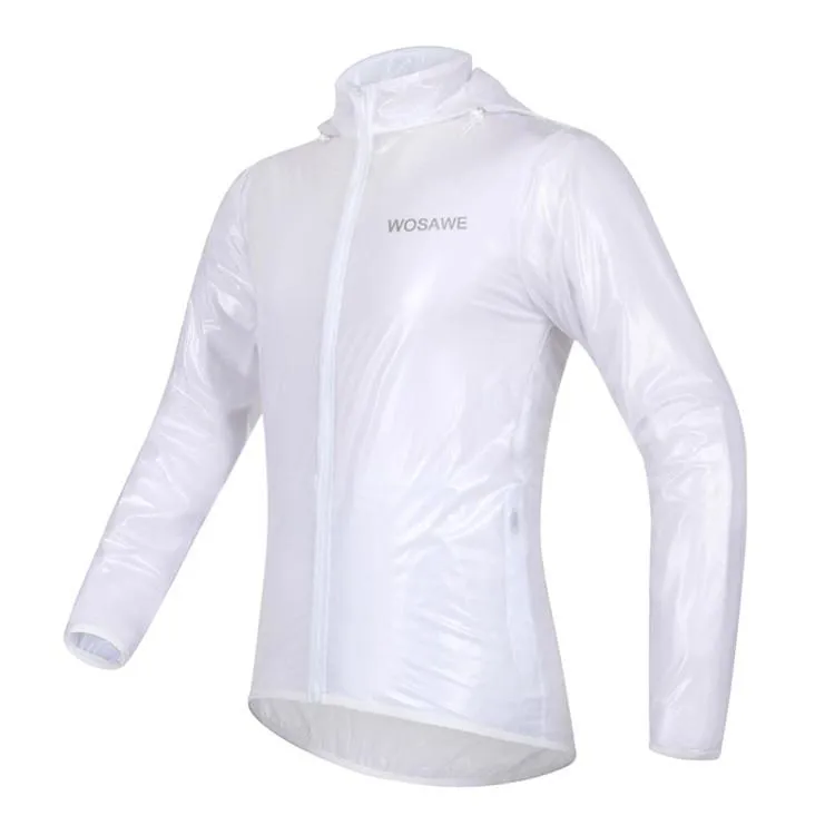 WOSAWE Waterproof Windproof White Cycling Raincoat