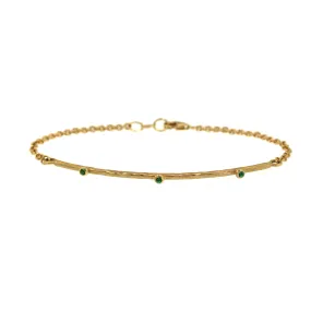 Yellow Gold Emerald Bracelet