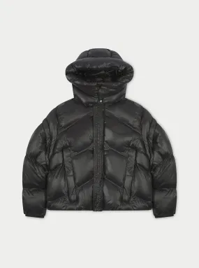 ZIPPER SLEEVE DETAIL PUFFER - BLACK