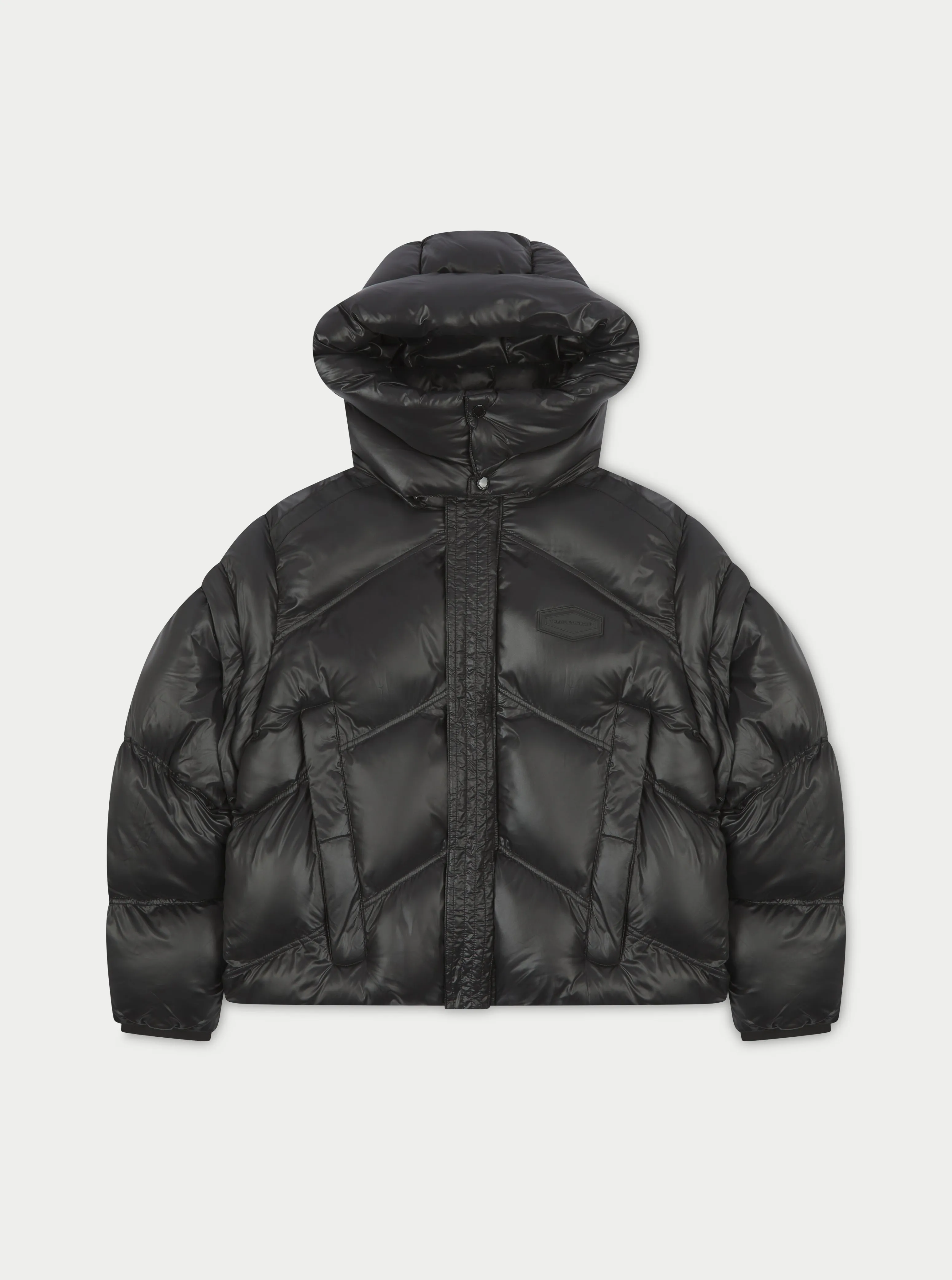 ZIPPER SLEEVE DETAIL PUFFER - BLACK